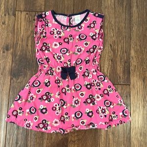 Gymboree Dress, Pink and Blue Dress with flowers, short sleeve, size 5